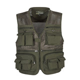 Unloading Men&#39;s Vest Tactical Webbed Gear Coat Summer Photographer Waistcoat Tool Many Pocket Mesh Work Sleeveless Jacket Male jinquedai