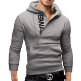 Spring and Autumn Man Letter Fleece Hooded Sweatshirt Patchwork Color Plus Size Zipper Hoodies jinquedai