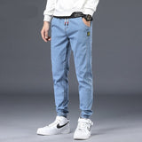 Jingquedai Spring Summer Men&#39;s Jeans Cotton Denim Hip Hop Slack Bottom Joggers Streetwear Skinny Blue Pants Hombre Harem Trousers Men M-4XL jinquedai