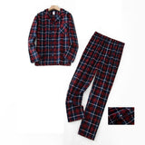 Men&#39;s Home Suits Long-sleeved Trousers Suits for Autumn and Winter Pijamas for Men Flannel Plaid Design Pajamas for Men jinquedai