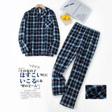 Men&#39;s Home Suits Long-sleeved Trousers Suits for Autumn and Winter Pijamas for Men Flannel Plaid Design Pajamas for Men jinquedai