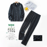Men&#39;s Home Suits Long-sleeved Trousers Suits for Autumn and Winter Pijamas for Men Flannel Plaid Design Pajamas for Men jinquedai