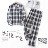 Men&#39;s Home Suits Long-sleeved Trousers Suits for Autumn and Winter Pijamas for Men Flannel Plaid Design Pajamas for Men jinquedai