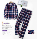 Men&#39;s Home Suits Long-sleeved Trousers Suits for Autumn and Winter Pijamas for Men Flannel Plaid Design Pajamas for Men jinquedai