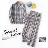 Men&#39;s Home Suits Long-sleeved Trousers Suits for Autumn and Winter Pijamas for Men Flannel Plaid Design Pajamas for Men jinquedai