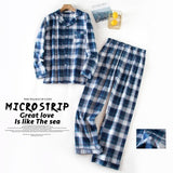 Men&#39;s Home Suits Long-sleeved Trousers Suits for Autumn and Winter Pijamas for Men Flannel Plaid Design Pajamas for Men jinquedai