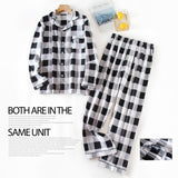 Men&#39;s Home Suits Long-sleeved Trousers Suits for Autumn and Winter Pijamas for Men Flannel Plaid Design Pajamas for Men jinquedai