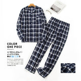 Men&#39;s Home Suits Long-sleeved Trousers Suits for Autumn and Winter Pijamas for Men Flannel Plaid Design Pajamas for Men jinquedai