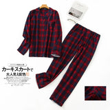 Men&#39;s Home Suits Long-sleeved Trousers Suits for Autumn and Winter Pijamas for Men Flannel Plaid Design Pajamas for Men jinquedai