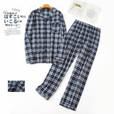 Men&#39;s Home Suits Long-sleeved Trousers Suits for Autumn and Winter Pijamas for Men Flannel Plaid Design Pajamas for Men jinquedai