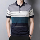 Brand Short Sleeve Polo Tee Shirt Men Casual Summer Striped Men Clothing Polos Shirts Mens Fashion Slim Fit Poloshirt jinquedai