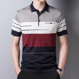 Brand Short Sleeve Polo Tee Shirt Men Casual Summer Striped Men Clothing Polos Shirts Mens Fashion Slim Fit Poloshirt jinquedai