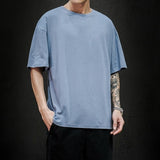 New Summer Men&#39;s T Shirt Fashion Solid T Shirt Mens Oversized Hip Hop Short Sleeve Casual Cotton Mens Streetwear Top Tees jinquedai