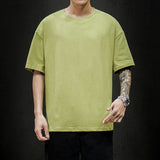 New Summer Men&#39;s T Shirt Fashion Solid T Shirt Mens Oversized Hip Hop Short Sleeve Casual Cotton Mens Streetwear Top Tees jinquedai