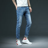 Jingquedai 2022 New Men&#39;s Skinny White Jeans Fashion Casual Elastic Cotton Slim Denim Pants Male Brand Clothing Black Gray Khaki jinquedai