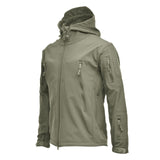 Men&#39;s Jacket Soft Shell Shark Skin Fleece Waterproof Windproof Windbreaker Tactical Coat for Hiking Camping Hunting Thermal Male jinquedai