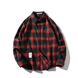 Jinquedai   Flannel Plaid Shirts Men Streetwear Casual Versatile Autumn High Quality Male Harajuku Oversized Retro Long-sleeved Blouses jinquedai