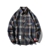 Jinquedai   Flannel Plaid Shirts Men Streetwear Casual Versatile Autumn High Quality Male Harajuku Oversized Retro Long-sleeved Blouses jinquedai