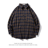 Jinquedai   Flannel Plaid Shirts Men Streetwear Casual Versatile Autumn High Quality Male Harajuku Oversized Retro Long-sleeved Blouses jinquedai