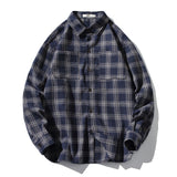 Jinquedai   Flannel Plaid Shirts Men Streetwear Casual Versatile Autumn High Quality Male Harajuku Oversized Retro Long-sleeved Blouses jinquedai