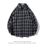 Jinquedai   Flannel Plaid Shirts Men Streetwear Casual Versatile Autumn High Quality Male Harajuku Oversized Retro Long-sleeved Blouses jinquedai