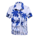 Jinquedai 26 Colors Summer Fashion Mens Hawaiian Shirts Short Sleeve Button Coconut Tree Print Casual Beach Aloha Shirt Plus Size 5XL jinquedai