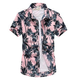 Jinquedai 26 Colors Summer Fashion Mens Hawaiian Shirts Short Sleeve Button Coconut Tree Print Casual Beach Aloha Shirt Plus Size 5XL jinquedai