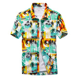 Jinquedai 26 Colors Summer Fashion Mens Hawaiian Shirts Short Sleeve Button Coconut Tree Print Casual Beach Aloha Shirt Plus Size 5XL jinquedai