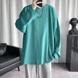 Spring Men's Oversized T-Shirt Solid Color Basic T shirt O Neck Long Sleeve Tshirts Korean Women Man Casual Tees jinquedai