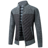 2022 Autumn Winter New Men&#39;s Jacket Slim Fit Stand Collar Zipper Jacket Men Solid Cotton Thick Warm Jacket Men Sweater jinquedai