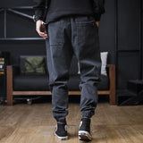 Jingquedai Plus Size Jeans Men Loose Joggers Streetwear Harem Jeans Cargo Pants Ankle-Length Denim Trousers jinquedai