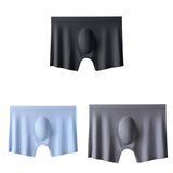 3Pcs Summer Men Ice Silk Seamless Underwear Sexy Men&#39;s Boxers Shorts Male Ultra-thin Breathable Panties Boxer Briefs Underpants jinquedai