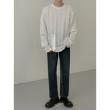 Jinquedai  Essential Arrow Knit Detail Long Sleeve T-Shirt jinquedai