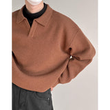 Jinquedai  Long Sleeve Knitted Polo jinquedai