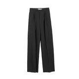 Jinquedai  Plicated Detail Wide Leg Trousers jinquedai