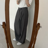 Jinquedai  Plicated Detail Wide Leg Trousers jinquedai