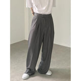 Jinquedai  Plicated Detail Wide Leg Trousers jinquedai