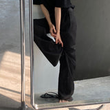 Jinquedai  Plicated Detail Wide Leg Trousers jinquedai