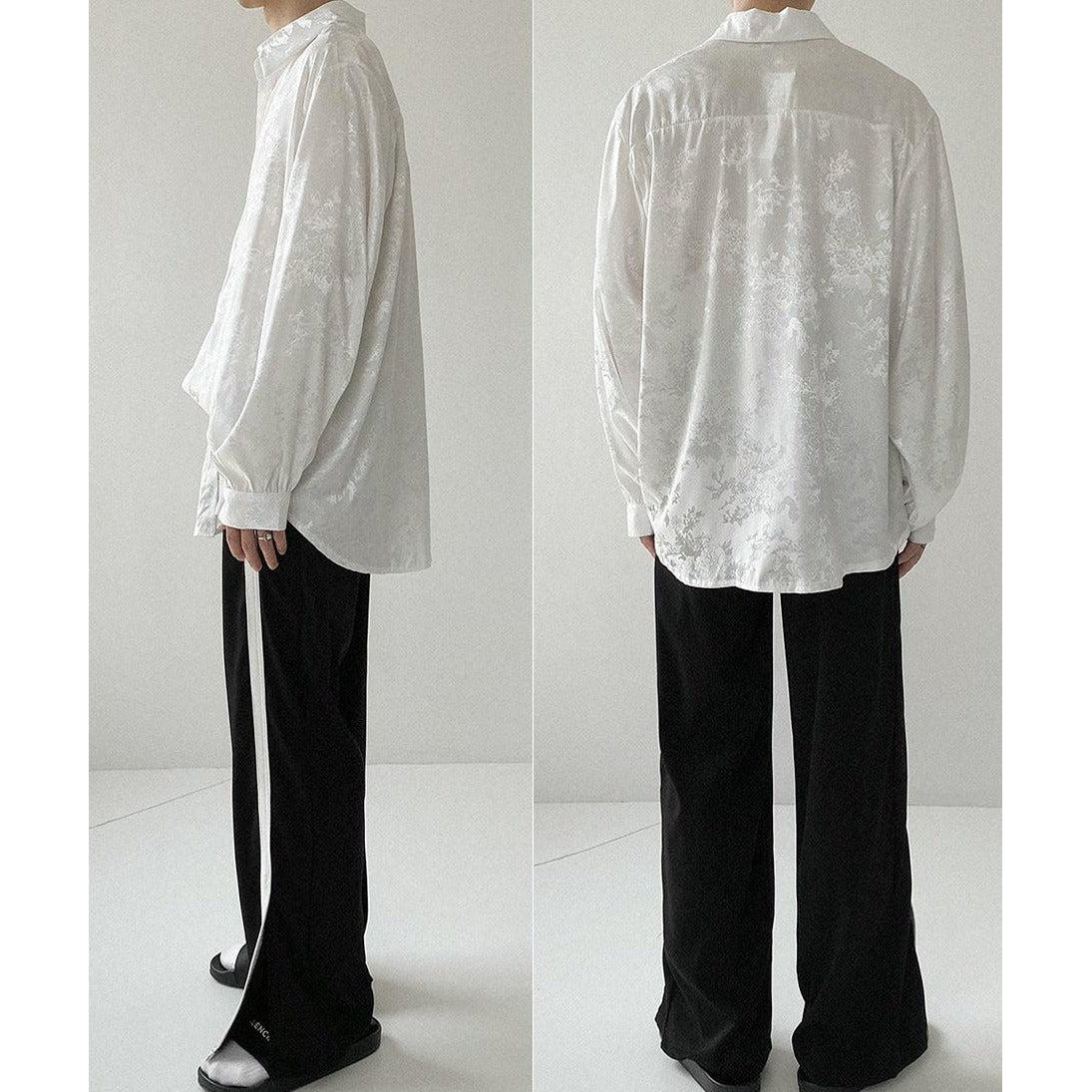 Jinquedai  Vintage Pattern Silk Shirt jinquedai