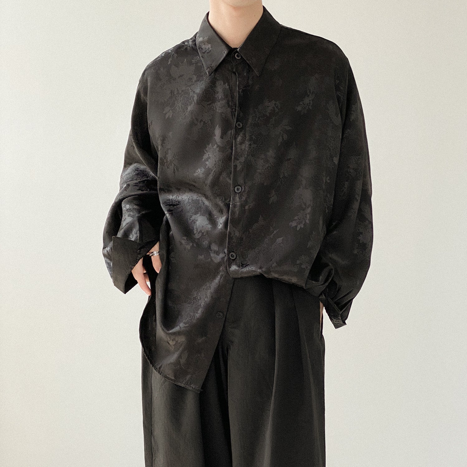 Jinquedai  Vintage Pattern Silk Shirt jinquedai